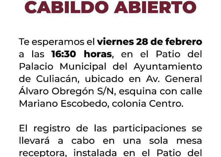 Abren mesa receptora para Cabildo Abierto en Culiacán