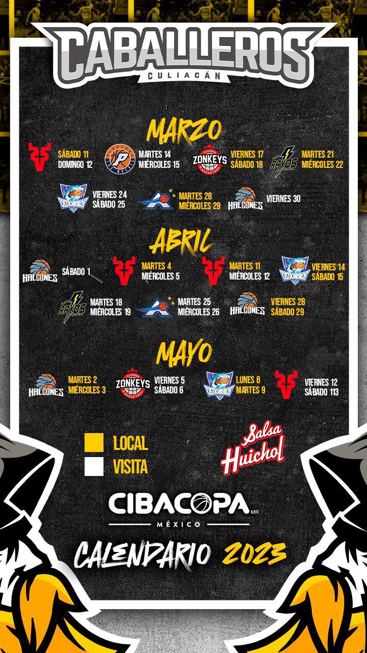 $!Caballeros de Culiacán ‘destapa’ su calendario de juegos para la temporada 2023 del Cibacopa