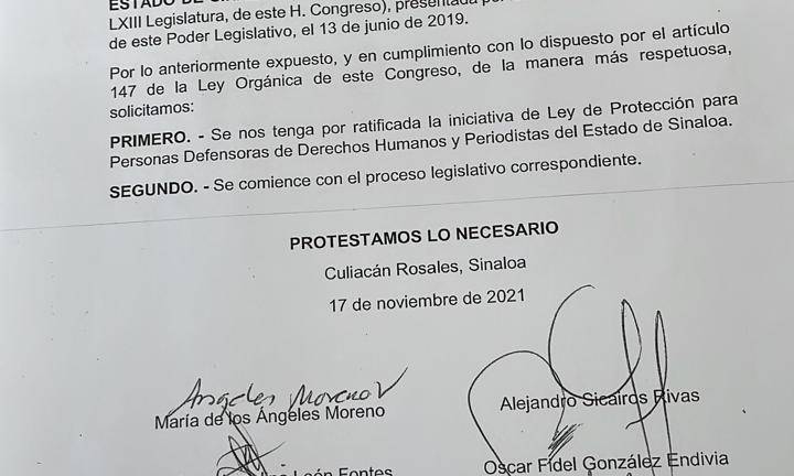 Debido a que la pasada 63 legislatura dejó inconcluso el proceso y solo le dio segunda lectura a la iniciativa, se acudió de nuevo ante el recién conformado legislativo para solicitar que se dictamine y apruebe la iniciativa.