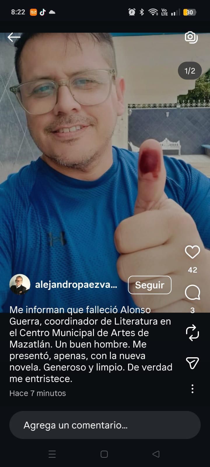 $!En redes sociales, sus amigos lamentan su deceso.