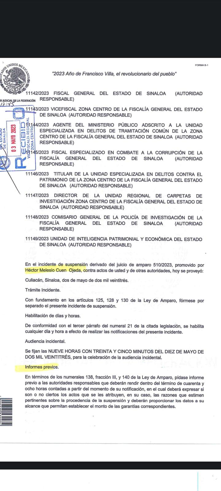 $!Se ampara Héctor Melesio Cuén Ojeda contra Fiscalía, MP y UIPE