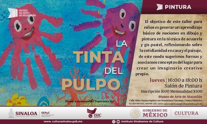 Invitan a taller de pintura ‘La tinta del pulpo’ dirigido a niños