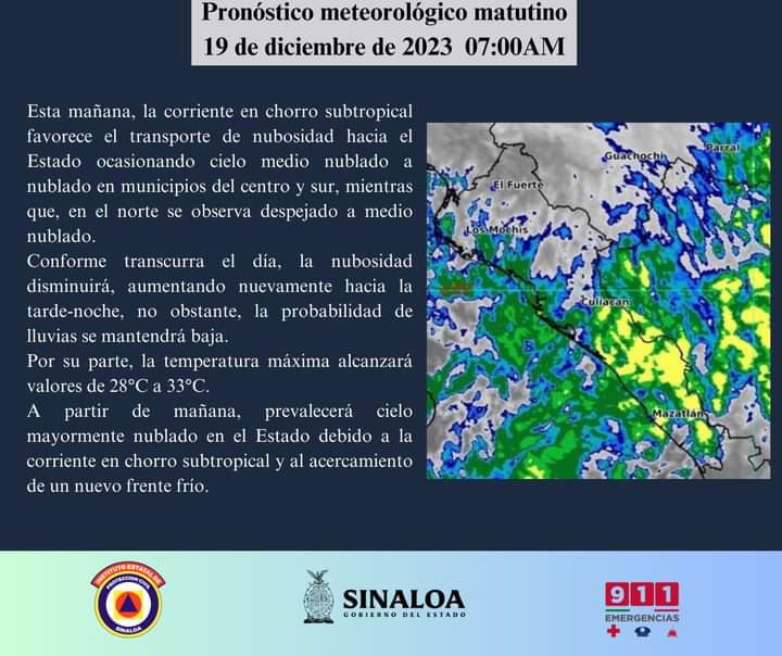 $!Seguirá el ambiente cálido para Sinaloa en pleno diciembre