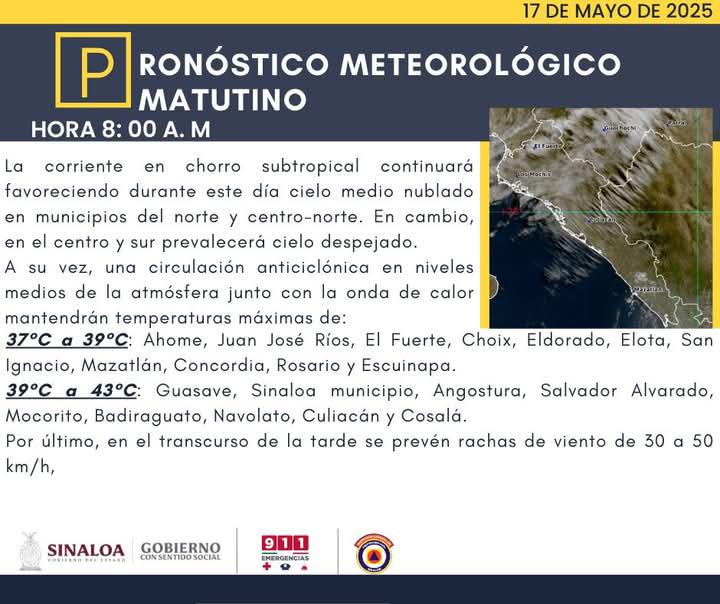 $!Seguirá onda de calor en Sinaloa este fin de semana; alcanzaría 45 grados