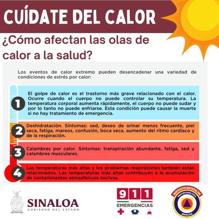$!Urgen a extremar precauciones ante ola de calor en Sinaloa