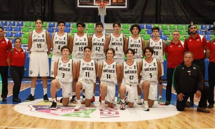 Selección Mexicana de Basquetbol Sub16 que participa en el Premundial.