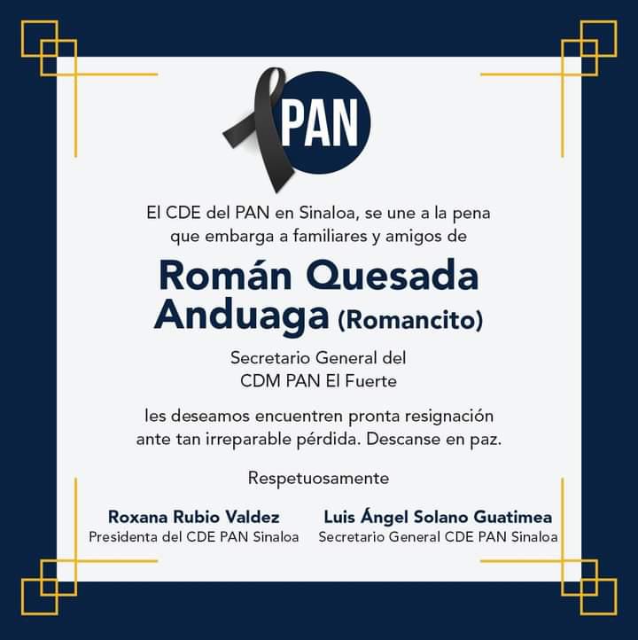 $!Encuentran sin vida Román Quesada, Secretario del PAN El Fuerte