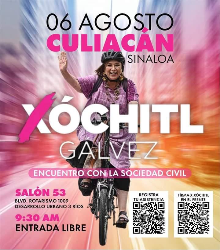 $!Xóchitl Gálvez viene a Sinaloa el próximo domingo y lunes