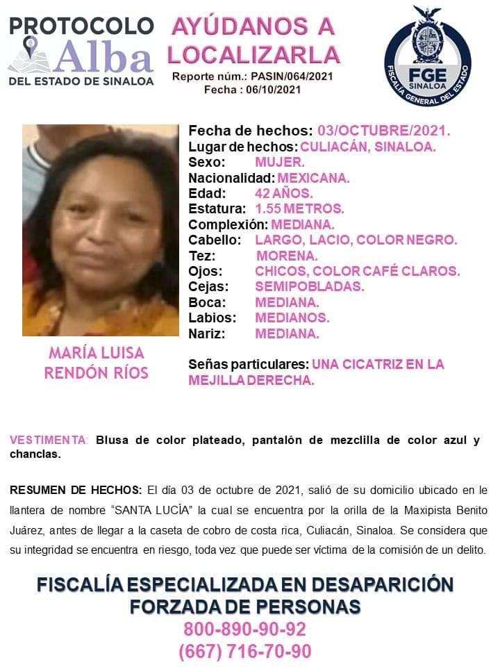 $!En una semana, se reportaron 6 personas desaparecidas en Sinaloa, 5 de ellas mujeres