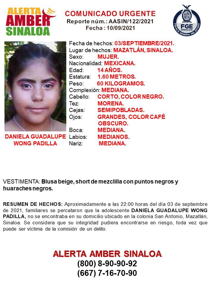 $!Buscan a Daniela, adolescente desaparecida en Mazatlán; activan Alerta Amber