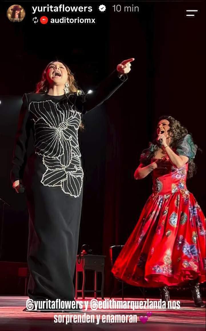 $!La participación sorpresa de Yuridia provocó la euforia de los asistentes al concierto de Edith Márquez en la Ciudad de México.