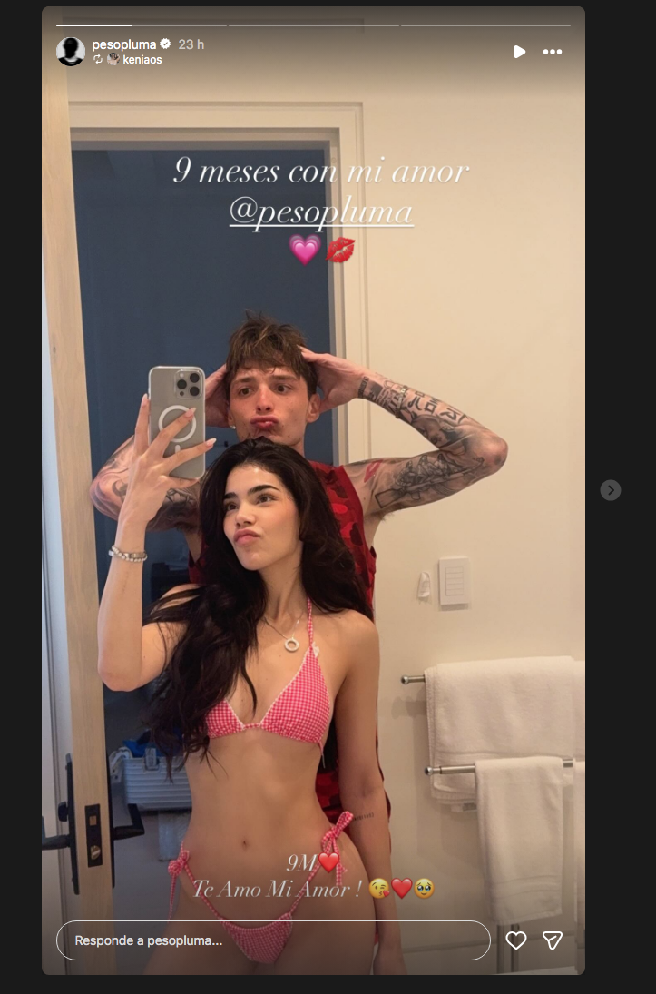 $!Celebran Peso Pluma y Kenia Os nueve meses de noviazgo