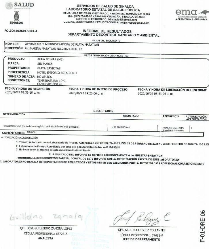 $!Aprueban calidad sanitaria de 7 playas certificadas de Mazatlán