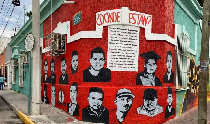 El mural del colectivo Por las Voces Sin Justicia se encuentra entre las calles Carnaval y Nicaragua, en el Centro.
