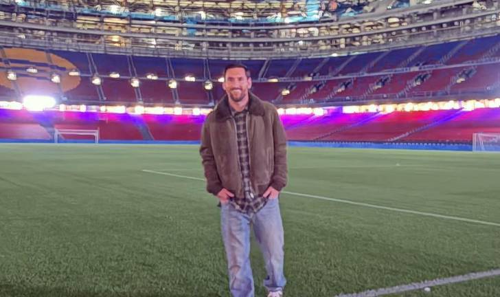 Messi visitó el Camp Nou el lunes.