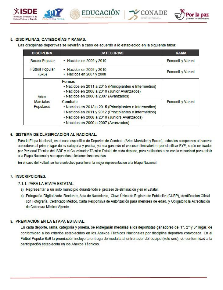 $!Convocan a los Juegos Nacionales Populares Estatal Sinaloa 2025