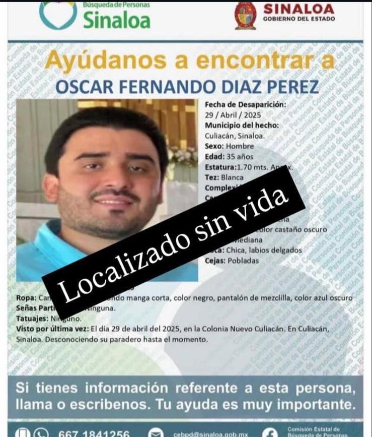 $!Era Óscar Fernando el hombre encontrado asesinado en un vehículo en Culiacán