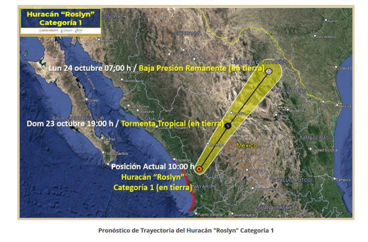 Baja ‘Roslyn’ a huracán categoría 1; se aleja del sur de Escuinapa