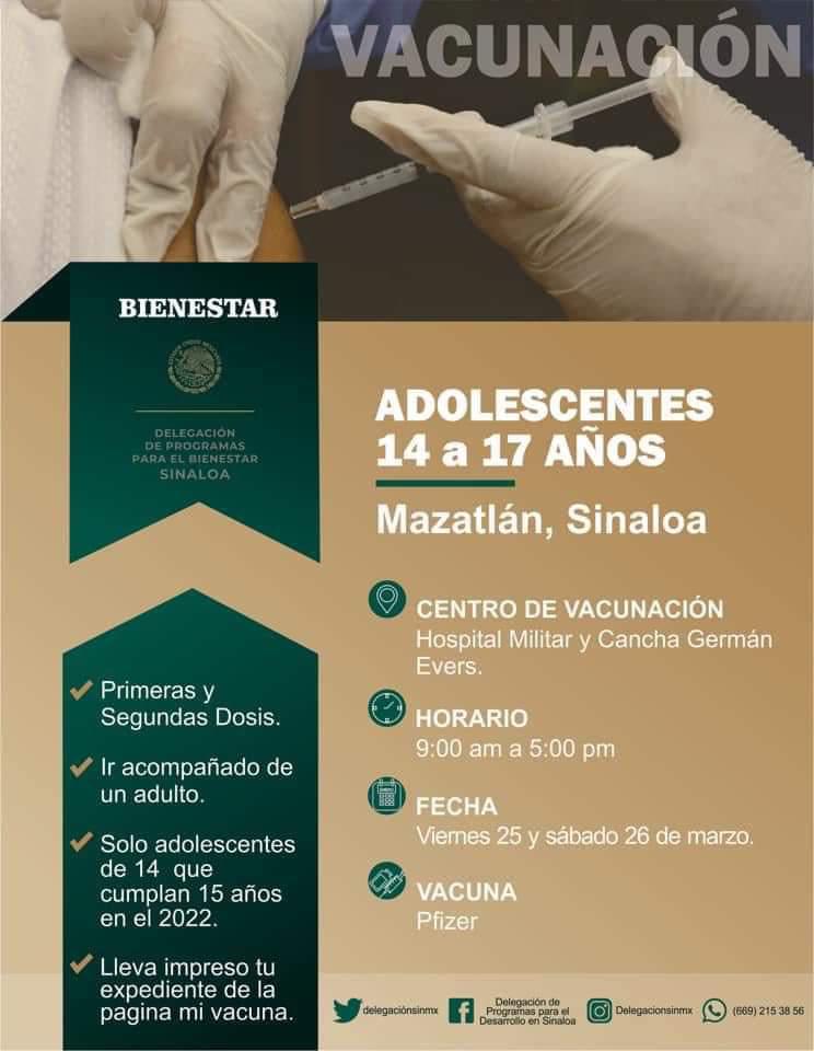 $!Así será la vacunación contra el Covid viernes y sábado en Mazatlán