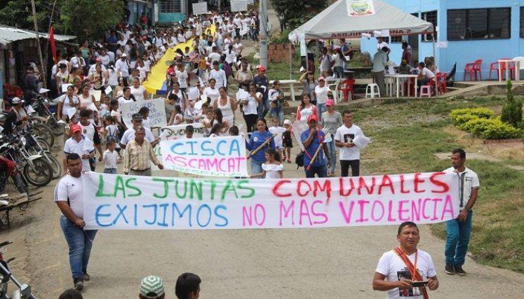 $!Protesta pacífica de las juntas de acción comunal en el Catatumbo.