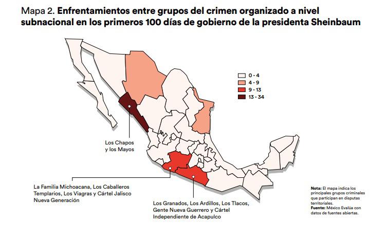Sinaloa es el estado con más enfrentamientos del crimen organizado en el país