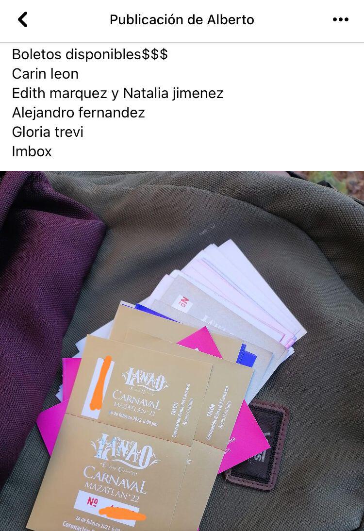 $!Reportan que boletos gratuitos para el Carnaval de Mazatlán son vendidos en redes