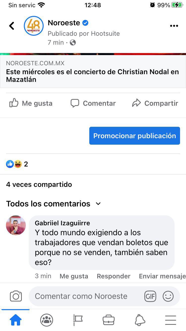 $!Desmienten venta de mesas y acreditaciones VIP para el concierto de Christian Nodal en Mazatlán