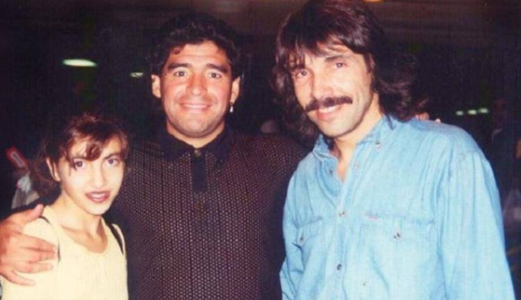 Ana Victoria, Diego Maradona y Diego Verdaguer.
