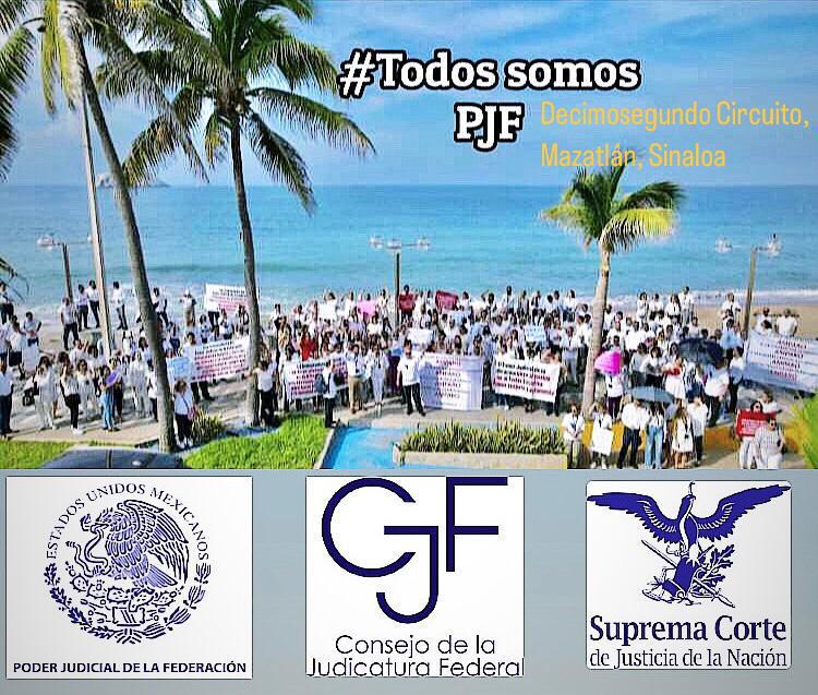 $!Protestan trabajadores del PJF en Mazatlán por reducción al presupuesto y a fideicomisos