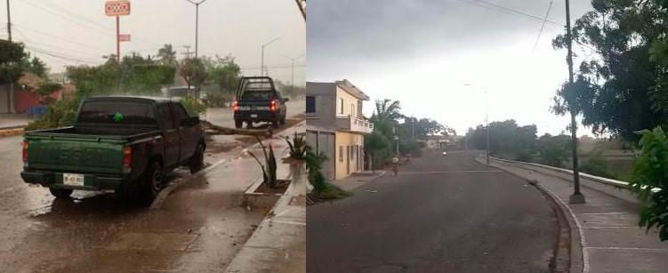 Provoca baja presión lluvia y viento en Escuinapa