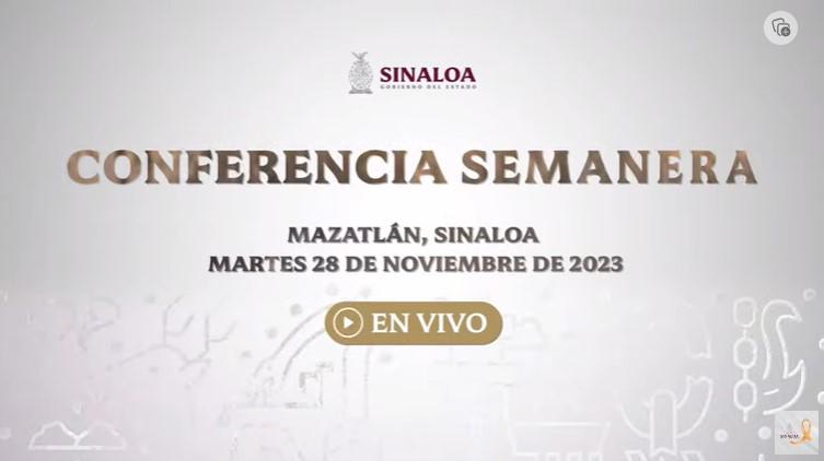 Conferencia semanera del Gobernador de Sinaloa Rubén Rocha Moya, desde Mazatlán.