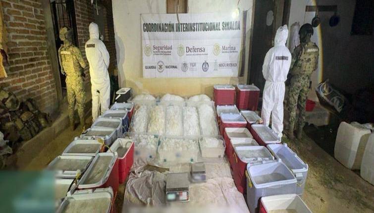 El centro clandestino de producción de drogas fue desmantelado en el poblado Puerto La Judía, en la sierra de Choix.