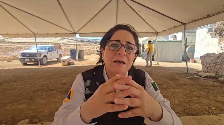 Laura Velázquez Alzúa, Coordinadora Nacional de Protección Civil, presenta un informe sobre el operativo en la mina de Rosario.