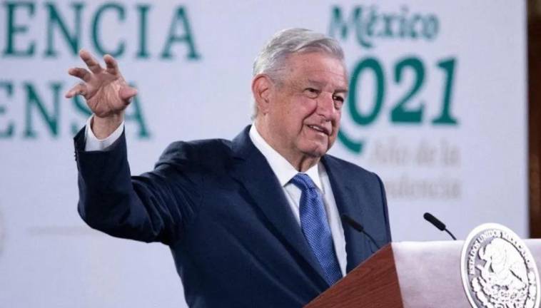El Presidente Andrés Manuel López Obrador en su conferencia, celebrada la mañana de este viernes en Palacio Nacional.