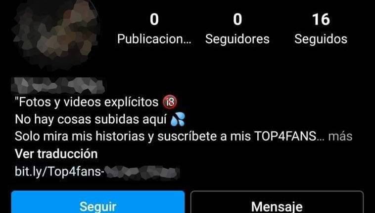 En algunos perfiles falsos sugieren contenido para adultos.
