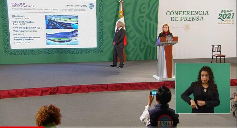 La presentación del sorteo en Palacio Nacional.