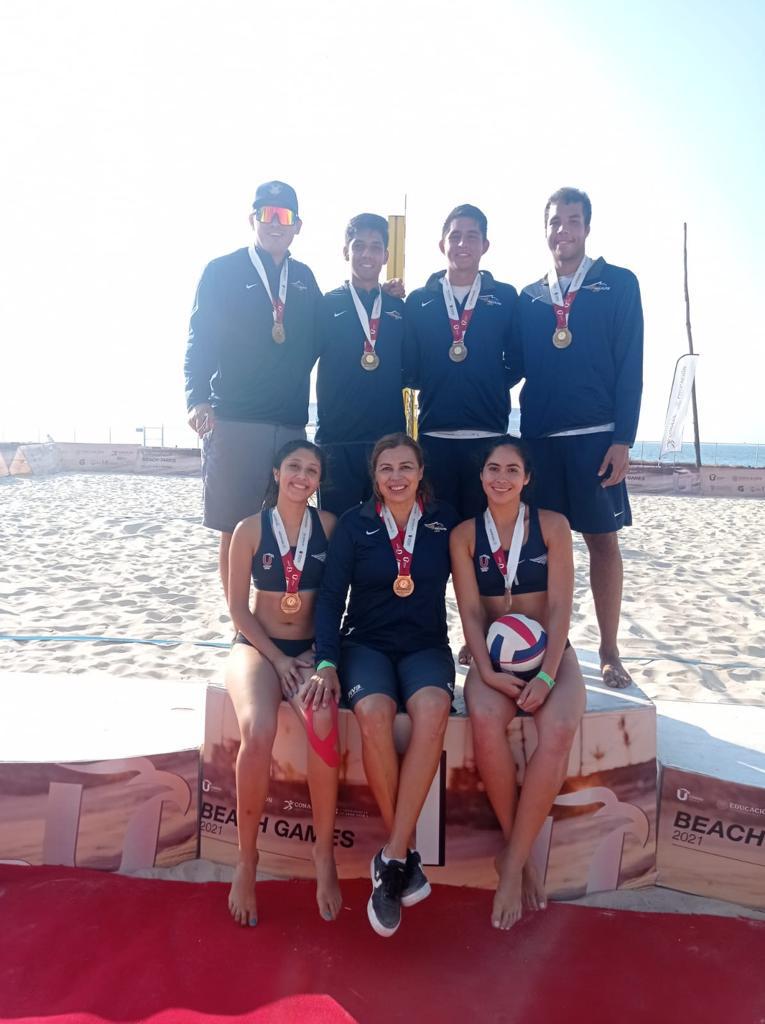 $!Águilas UAS sube al podio en el Campeonato Nacional Universitario de voleibol de playa
