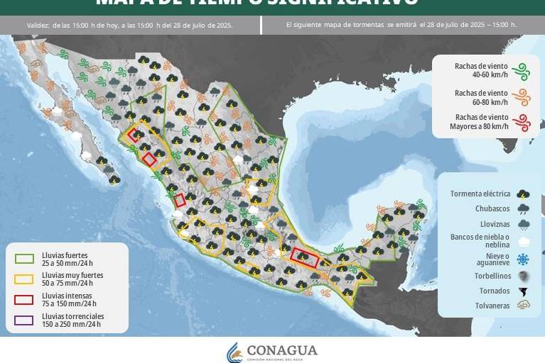 Pronostican lluvias intensas y calor extremo para el centro y norte de Sinaloa