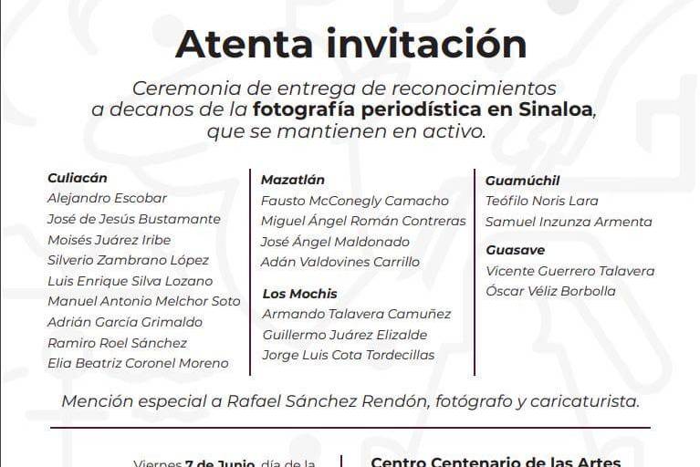 Reconocerán a próceres de la fotografía periodística en Sinaloa