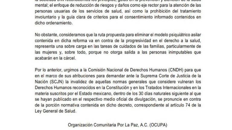 El documento a la Corte.