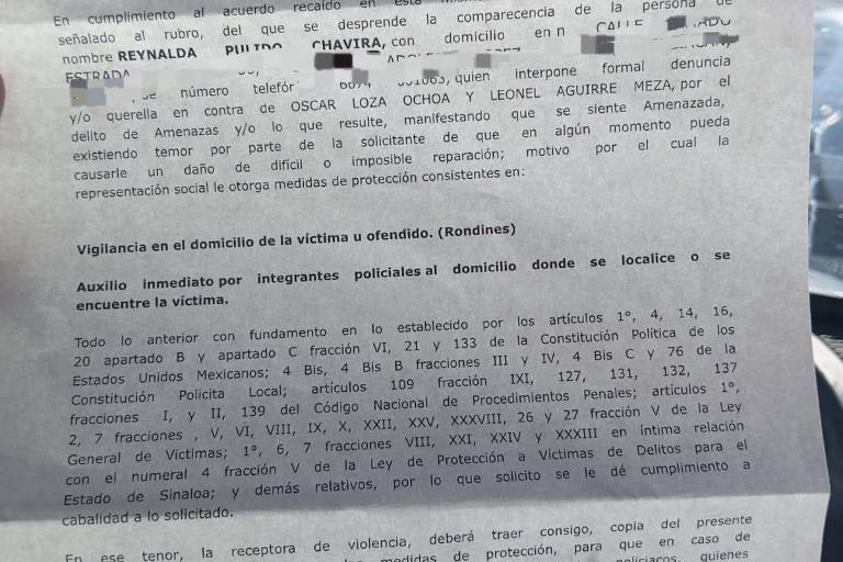 Activista denuncia a Loza Ochoa por presuntas amenazas