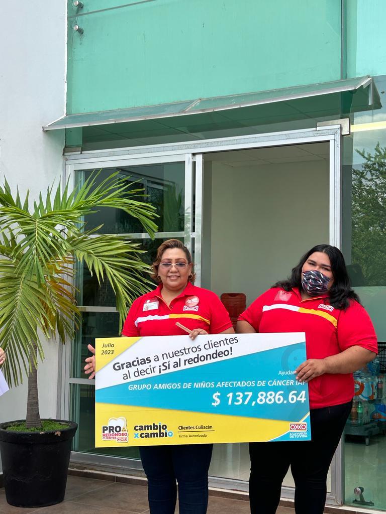 $!Recauda tiendas Oxxo 137 mil pesos para tratamientos de niños con cáncer