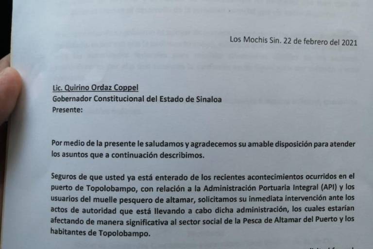 Pescadores de Topolobampo piden la intervención del Gobernador en conflicto con la API