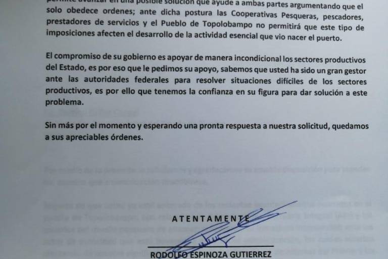 Pescadores de Topolobampo piden la intervención del Gobernador en conflicto con la API