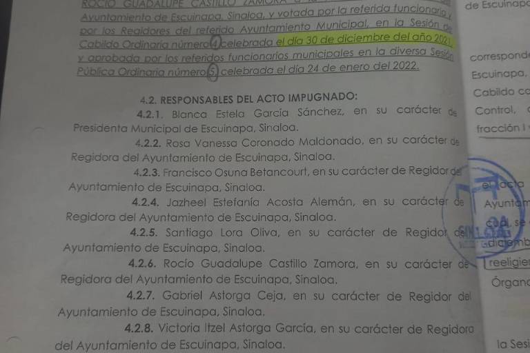 En Escuinapa Síndico Procurador demanda ante el TEESIN a Alcaldesa y regidores