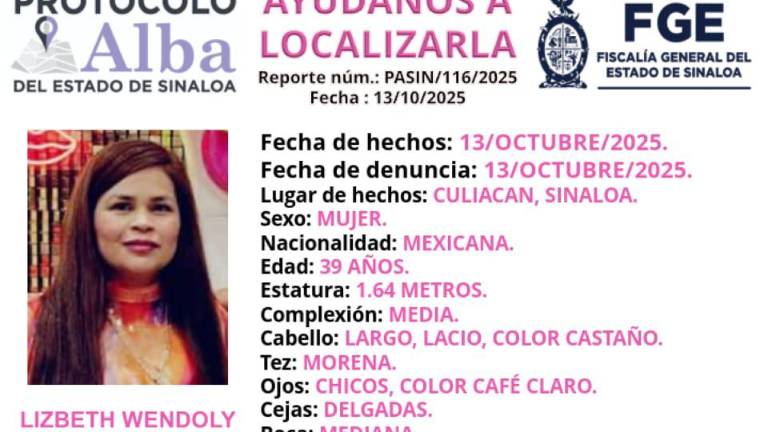 Autoridades activaron el Protocolo Alba para localizar a Lizbeth Wendoly, vista por última vez en Aguaruto.