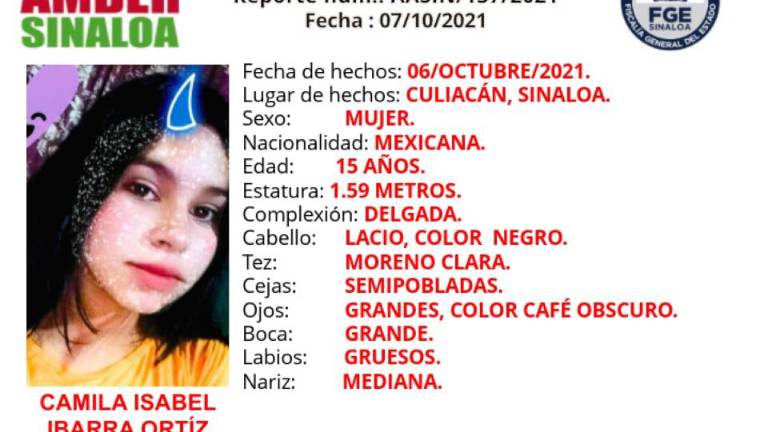 Se emitió Alerta Ámber para localizar a Camila Isabel.
