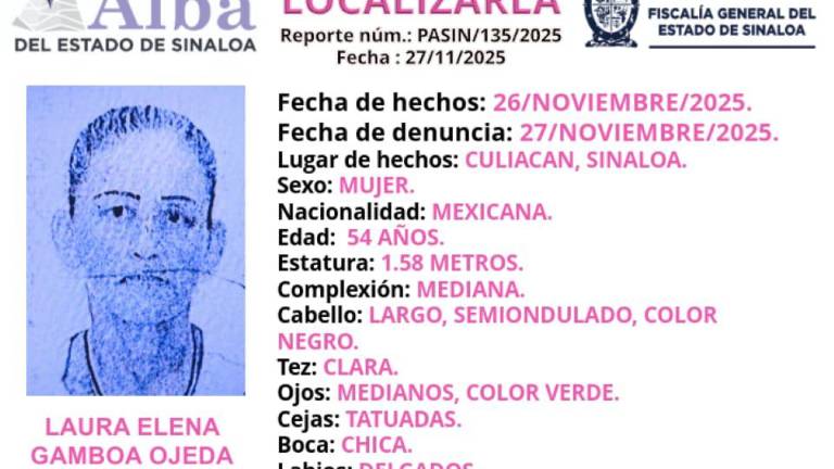 La FGE activó el Protocolo Alba para la localización de Laura Elena, desaparecida el 26 de noviembre.