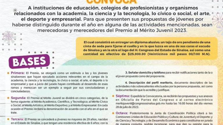 El premio al ganador constará de un tejo de oro, diploma y una bolsa económica de 25 mil pesos.