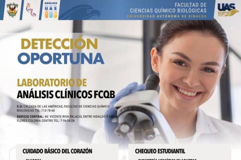 ¿Cuándo fue tu último chequeo? La UAS invita a la población a aprovechar sus servicios de análisis clínicos de alta calidad y bajo costo